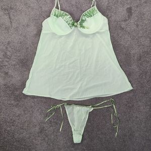 Women's George Mint Green Babydoll Lingerie Size 2X